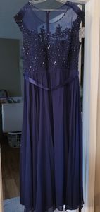 Womens plus sz 24 Navy prom/evening dress MAY QUEEN